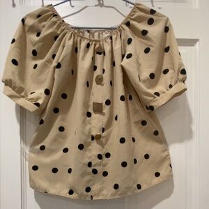 Polka Dot Button-Up Blouse